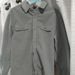 Mens Nike SB button down fleece jacket, gray, size Medium